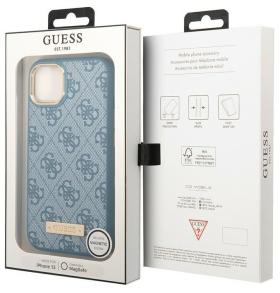 Guess для iPhone 13 Pro Max чехол PU 4G Big metal logo Hard Blue