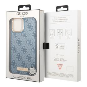 Guess для iPhone 13 Pro Max чехол PU 4G Big metal logo Hard Blue
