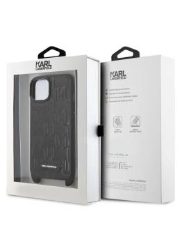 Lagerfeld для iPhone 13 Pro Max чехол Crossbody cardslot PU Saffiano Monogram NFT Choupette Hard Blk