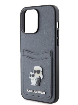 Lagerfeld для iPhone 14 Pro Max чехол Crossbody cardslot PU Saffiano Autograph Hard Black