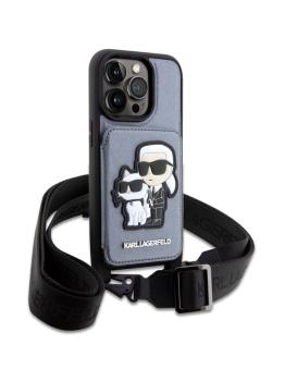 Lagerfeld для iPhone 14 Pro Max чехол Crossbody cardslot PU Saffiano Monogram NFT Karl Ikon Hard Blk