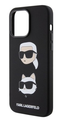Lagerfeld для iPhone 15 Pro Max чехол Liquid silicone NFT Choupette Hard Black