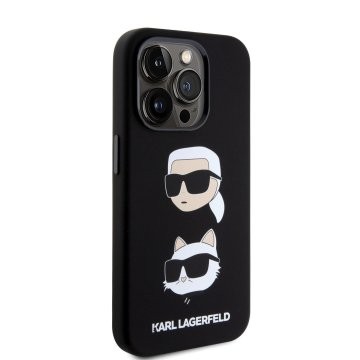 Lagerfeld для iPhone 15 Pro Max чехол Liquid silicone NFT Choupette Hard Black