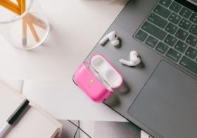 Elago для AirPods Pro 2 (all) чехол Clear case with Round strap Deep Purple