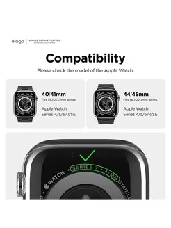 Elago для Apple Watch 44/45 mm чехол DUO case Black/Metallic dark grey