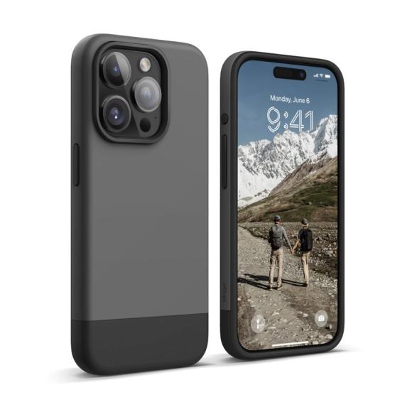 Elago для iPhone 15 Pro чехол GLIDE (tpu+pc) Dark Grey/Black (MagSafe)