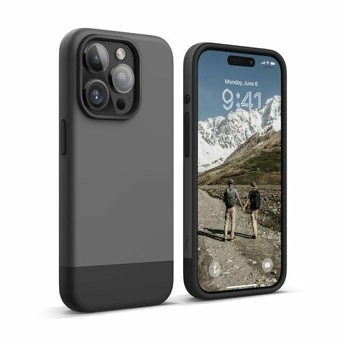 Elago для iPhone 15 Pro чехол GLIDE (tpu+pc) Dark Grey/Black (MagSafe)