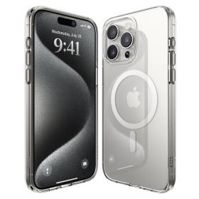 Elago для iPhone 15 Pro чехол HYBRID (pc/tpu) Clear/Medium Grey (MagSafe)
