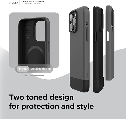 Elago для iPhone 15 Pro Max чехол GLIDE (tpu+pc) Dark Grey/Black (MagSafe)