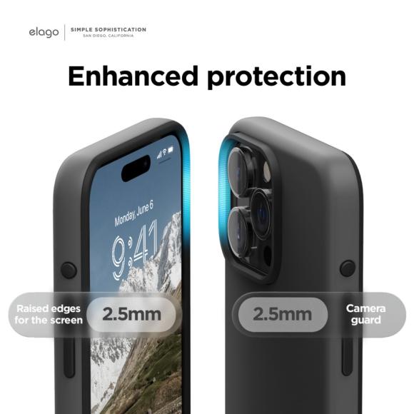 Elago для iPhone 15 Pro Max чехол GLIDE (tpu+pc) Dark Grey/Black (MagSafe)