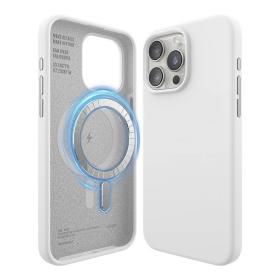 Elago для iPhone 15 Pro Max чехол Soft silicone (Liquid) White (MagSafe)