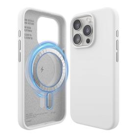 Elago для iPhone 15 Pro Max чехол Soft silicone (Liquid) White (MagSafe)