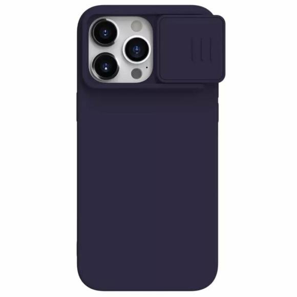 Nillkin для iPhone 15 Pro чехол CamShield Silky Magnetic Silicone Blue Haze