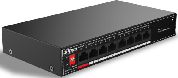 Коммутатор Dahua DH-SF1008L 8 портов до 100Мбит.с/коммутация до 1.6Гбит.с/неуправляемый/Plug & Play/белый