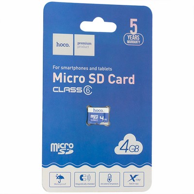 Карта памяти Hoco microSD 4GB Class 6