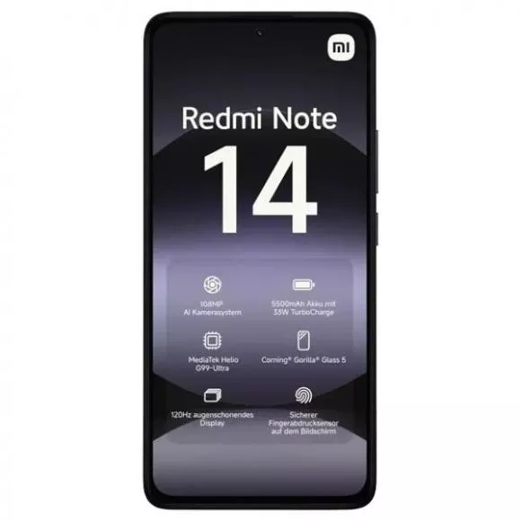 Смартфон Xiaomi Redmi Note 14 4G 8/256Gb Midnight Black
